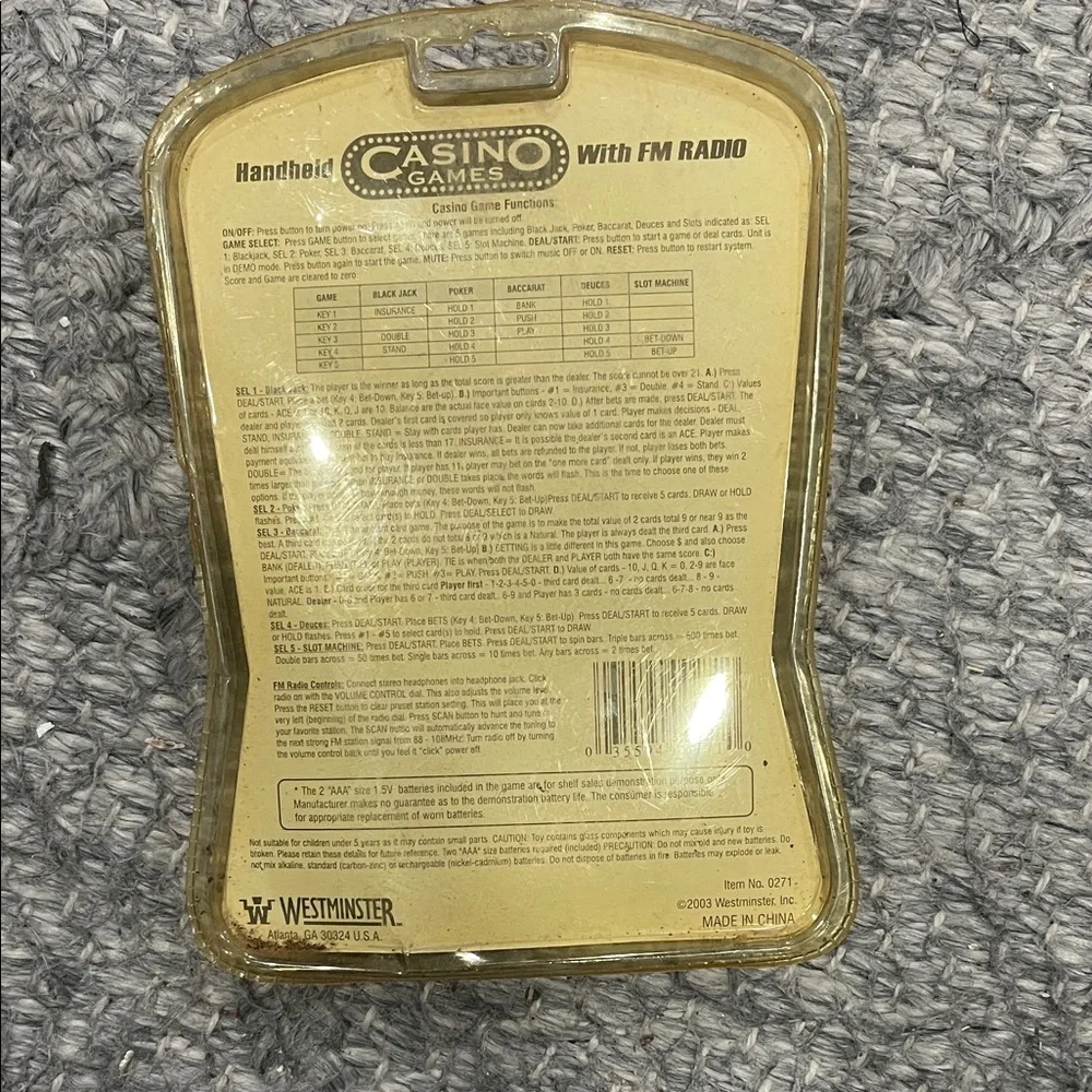 Casino Games Handheld Console with FM Radio - Silver
